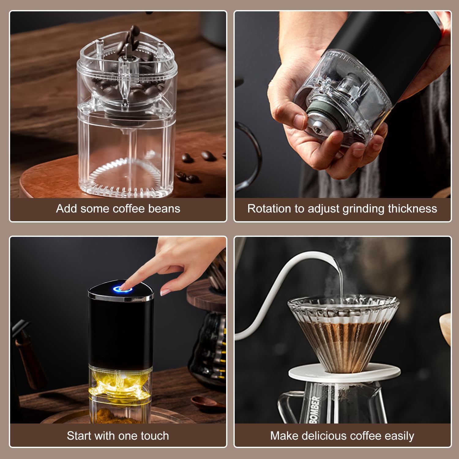 BrewVoyage Portable Coffee Grinder