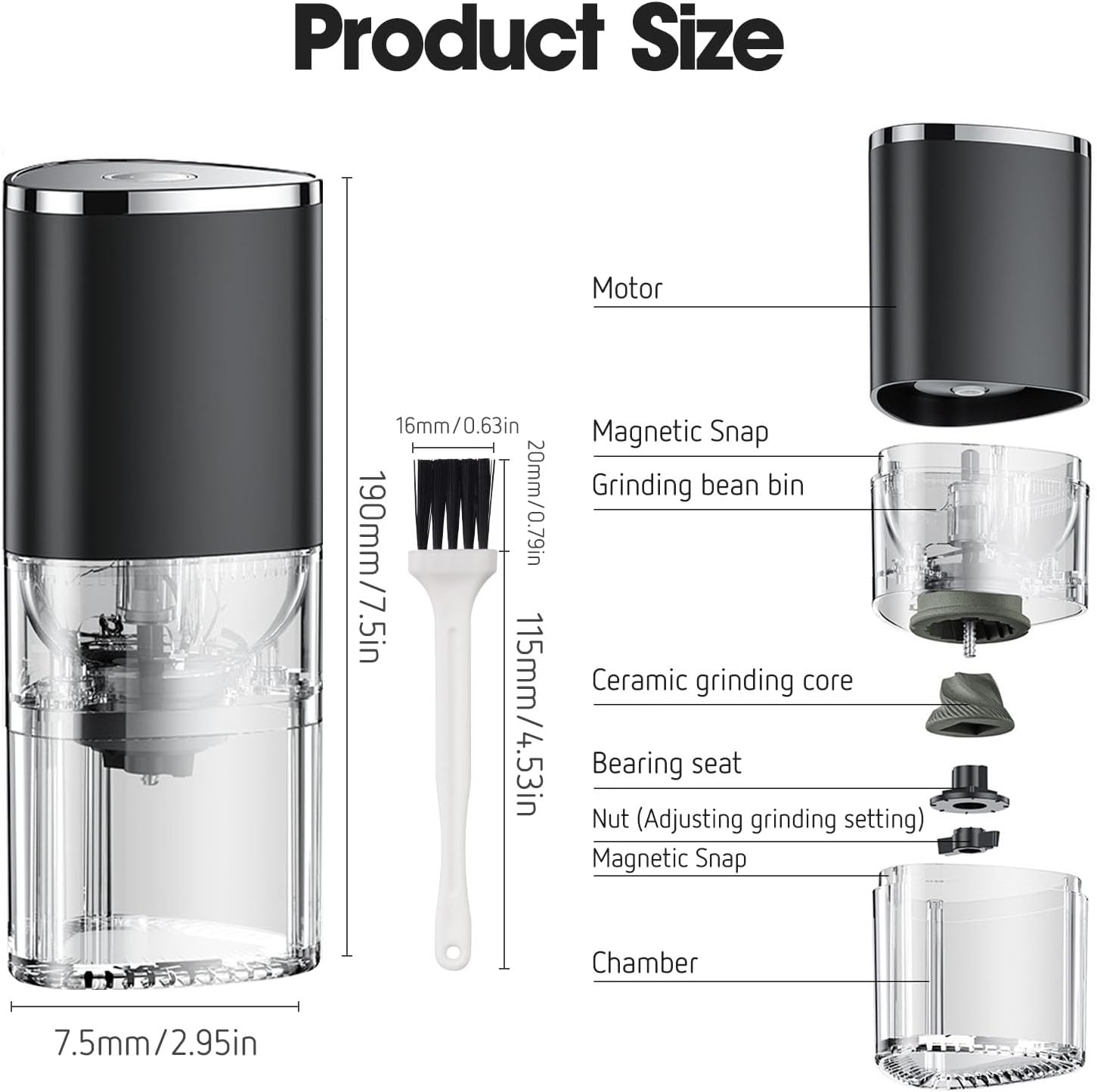 BrewVoyage Portable Coffee Grinder